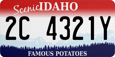 ID license plate 2C4321Y