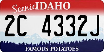 ID license plate 2C4332J