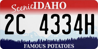 ID license plate 2C4334H