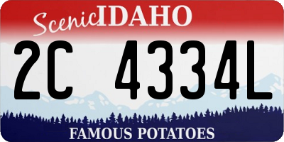 ID license plate 2C4334L