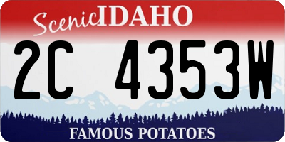 ID license plate 2C4353W