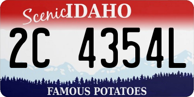 ID license plate 2C4354L