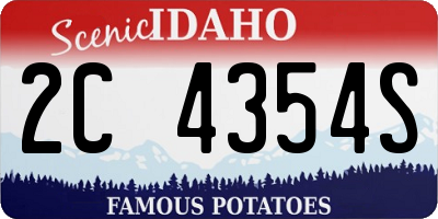 ID license plate 2C4354S