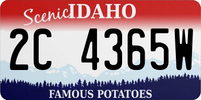 ID license plate 2C4365W