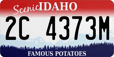 ID license plate 2C4373M