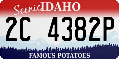 ID license plate 2C4382P