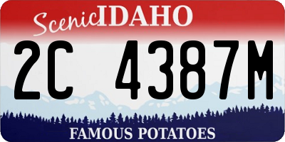 ID license plate 2C4387M