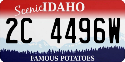 ID license plate 2C4496W