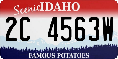 ID license plate 2C4563W