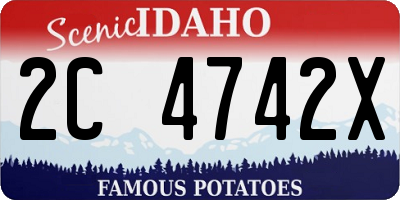 ID license plate 2C4742X