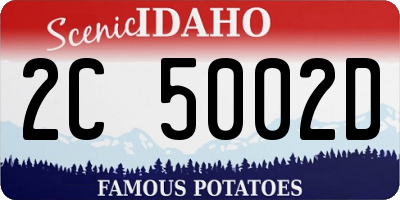 ID license plate 2C5002D
