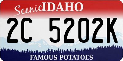 ID license plate 2C5202K