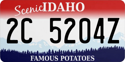 ID license plate 2C5204Z