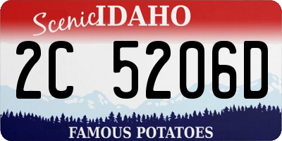 ID license plate 2C5206D