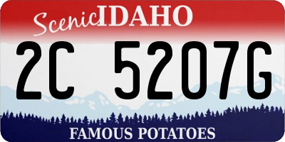 ID license plate 2C5207G