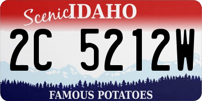 ID license plate 2C5212W