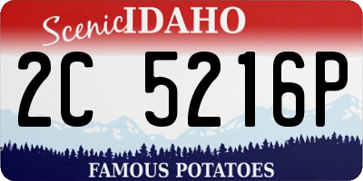 ID license plate 2C5216P