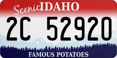ID license plate 2C5292O