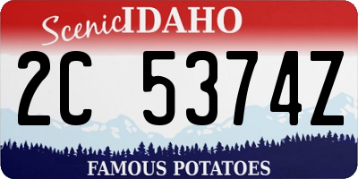 ID license plate 2C5374Z