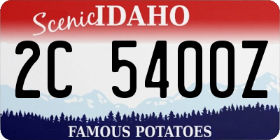 ID license plate 2C5400Z