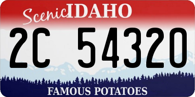 ID license plate 2C5432O