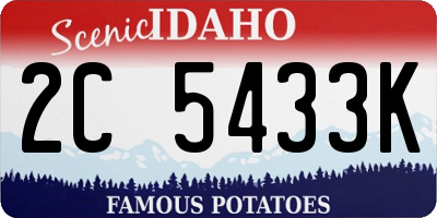 ID license plate 2C5433K