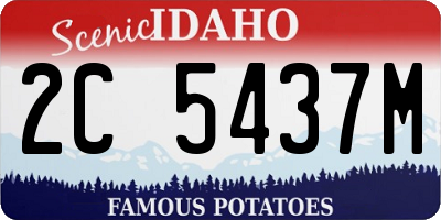 ID license plate 2C5437M