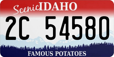 ID license plate 2C5458O