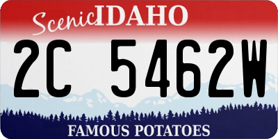 ID license plate 2C5462W