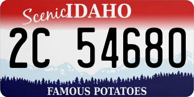 ID license plate 2C5468O