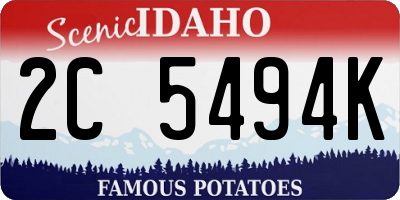 ID license plate 2C5494K
