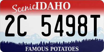 ID license plate 2C5498T