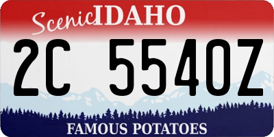 ID license plate 2C5540Z