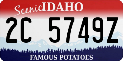 ID license plate 2C5749Z