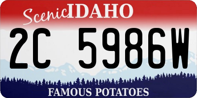 ID license plate 2C5986W