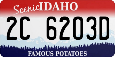 ID license plate 2C6203D