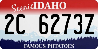 ID license plate 2C6273Z