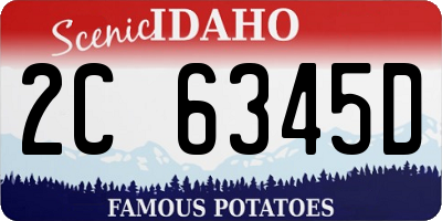 ID license plate 2C6345D