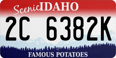ID license plate 2C6382K
