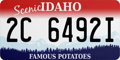 ID license plate 2C6492I