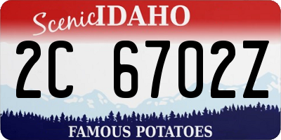 ID license plate 2C6702Z