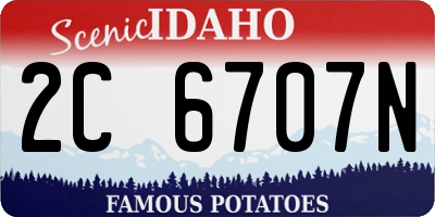 ID license plate 2C6707N