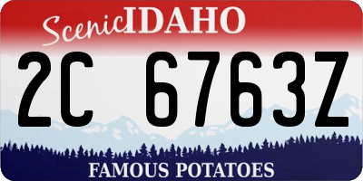 ID license plate 2C6763Z