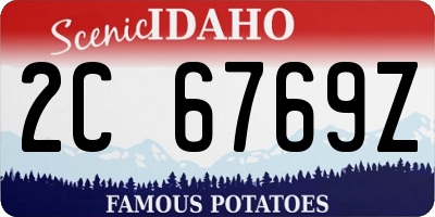 ID license plate 2C6769Z