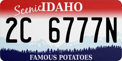 ID license plate 2C6777N