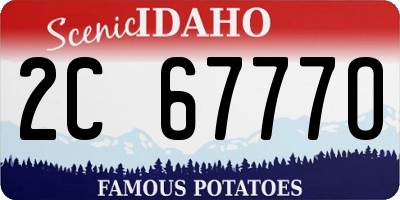 ID license plate 2C6777O