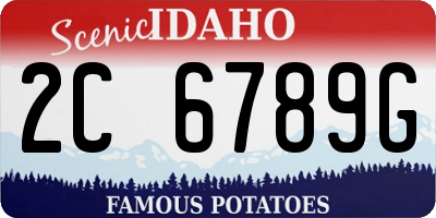 ID license plate 2C6789G