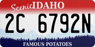 ID license plate 2C6792N