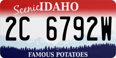 ID license plate 2C6792W