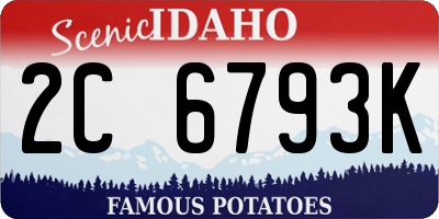 ID license plate 2C6793K